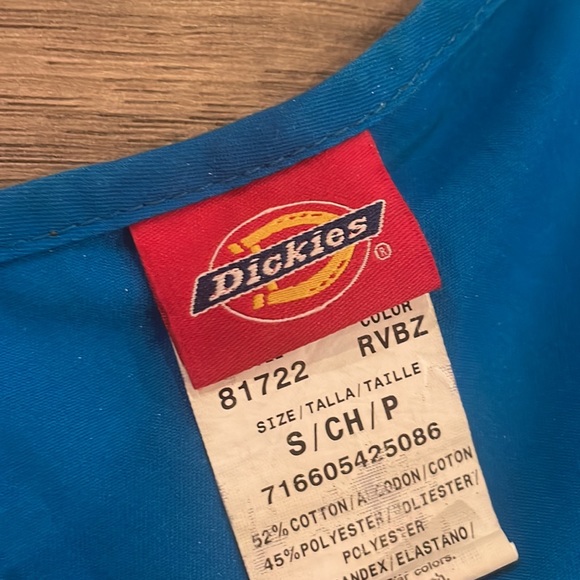 Dickies Scrub Top Size Small Blue Nurse Workwear - Picture 4 of 4
